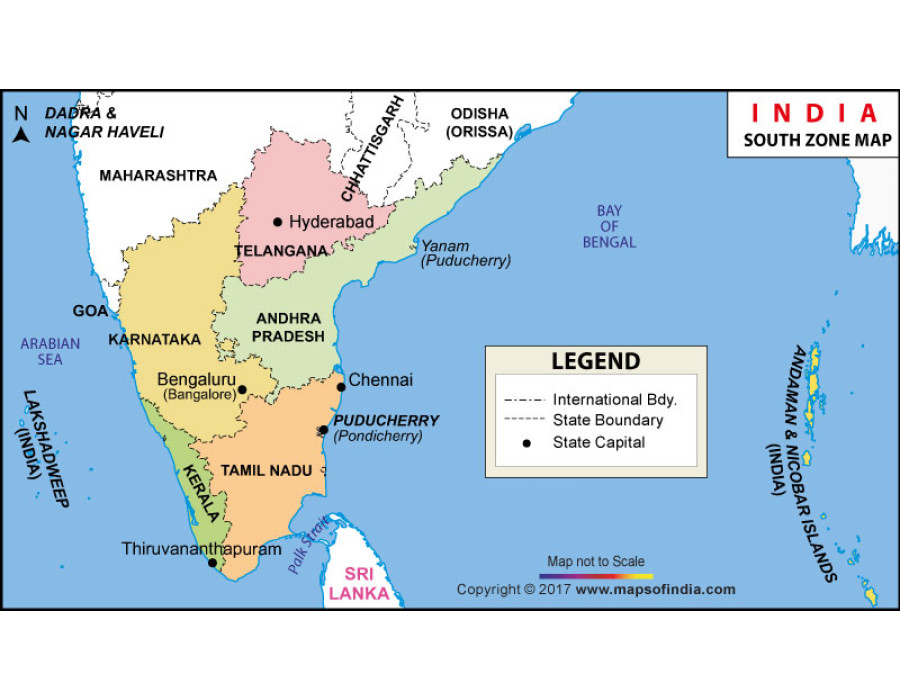 Buy India South Zone Map online